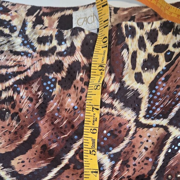 Cache Leopard sequin pants Size 2 - - Picture 3 of 6